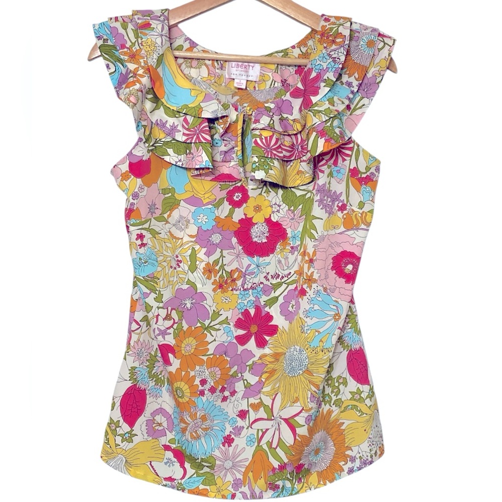 Liberty of London X Target Ruffle Collar Mod Floral Sleeveless Top